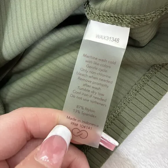 Calia by Carrie Underwood Women’s Green Ribbed Athletic Top Sz Med Long Sleeve - Picture 7 of 11